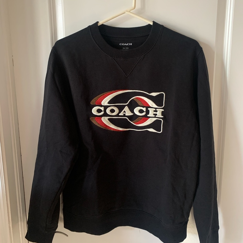 Coach Men’s Black Crewneck with Gradient Logo